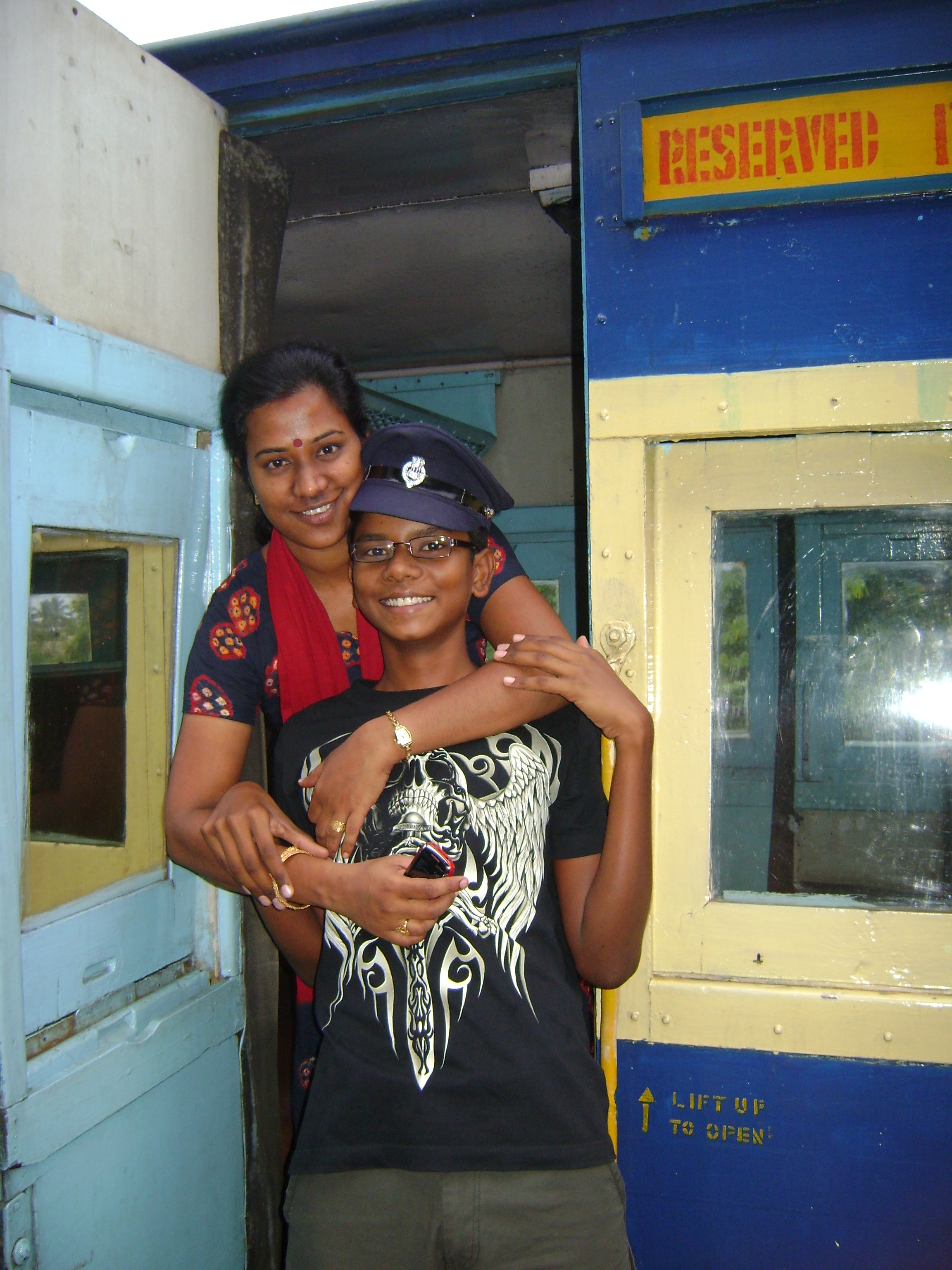 Founder with family photos